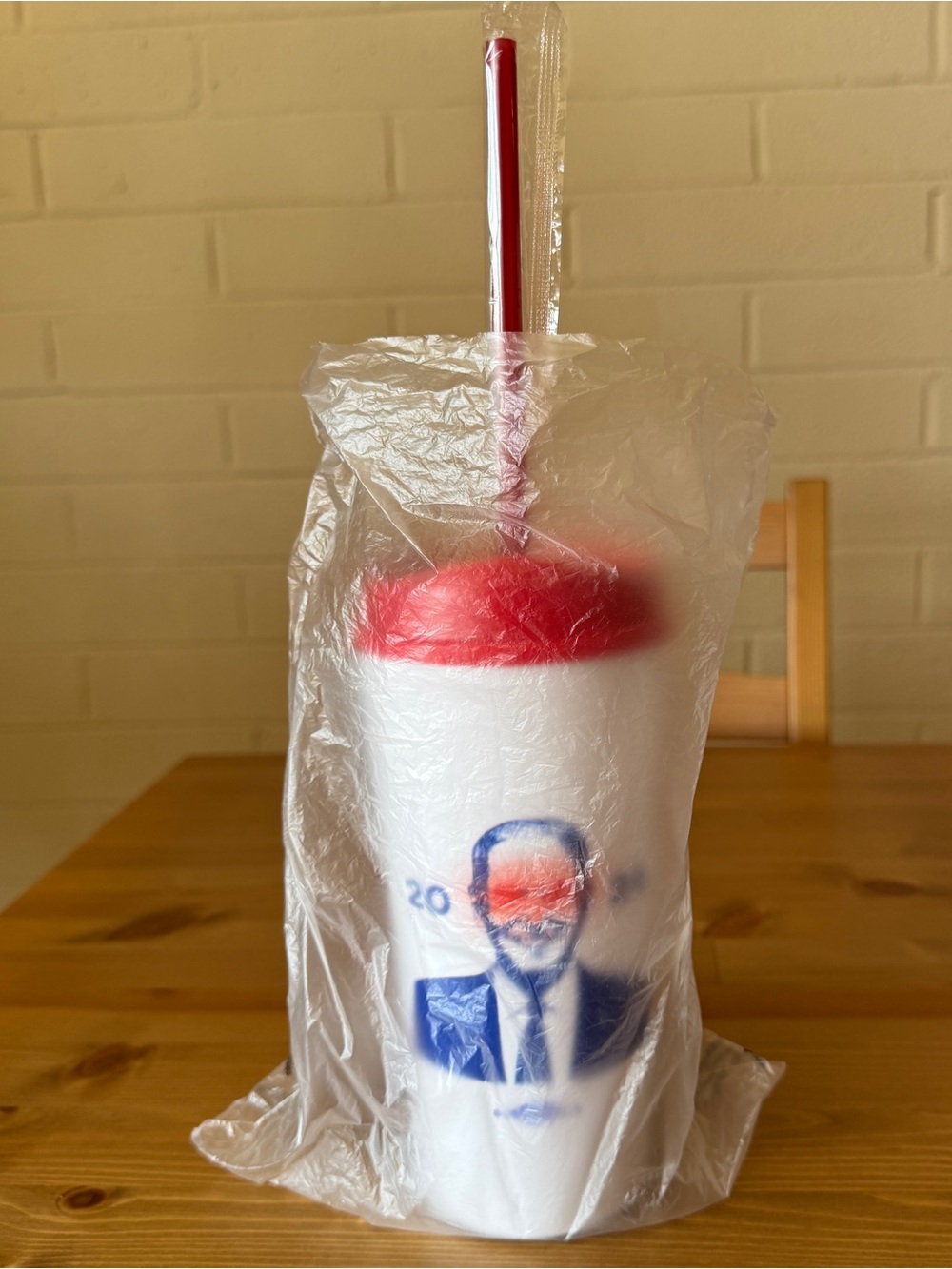 New President Joe Biden 2024 Insulated Plastic Cup Dark Brandon w/ Straw - Picture 9 of 9